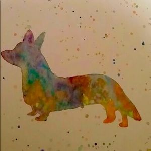 Corgi Watercolor Painting